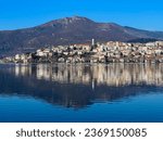 Kastoria beautiful city on lake Orestiada in North Greece