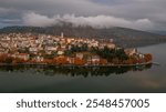 Kastoria lake and city aerial view