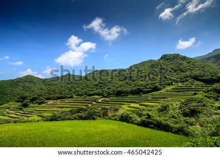 Kasuga tanada, terraced rice field in Hirado, Nagasaki, Japan