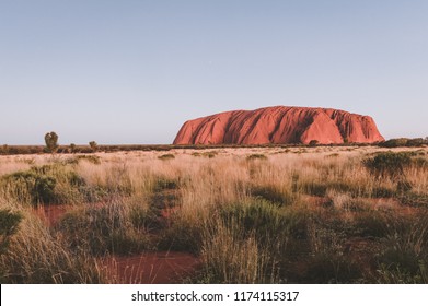 KATA TJUTA NATIONAL PARK, NORTHERN TERRITORY / AUSTRALIA -DECEMBER 2017: Uluru is a large sandstone formation in the heart of Australia. Uluru is sacred to the Aboriginal people of the area.