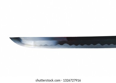 katana Japanese samurai sword blade on white background