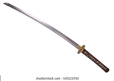 Katana, japanese sword, isolated on white background.