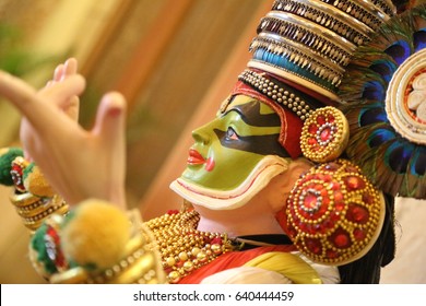 Kathakali Face Side VIew. Kerala dance form. - Shutterstock ID 640444459