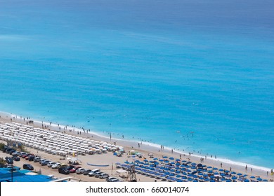 KATHISMA BEACH, LEFKADA, GREECE JULY 16, 2014: Panoramic view of Kathisma beach , Lefkada, Ionian Islands, Greece - Shutterstock ID 660014074