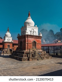 Kathmandu, Nepal; 11 15 2019: crematorium ovens in Pashupatinath Temple, the most important hindu temple in Kathmandu