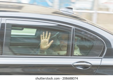 KATHMANDU, NEPAL - AUGUST 3, 2014: Indian Prime Minister Narendra Modi Arrives In Kathmandu On A 2-day Official Nepal Visit.