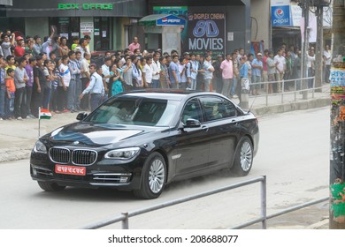 KATHMANDU, NEPAL - AUGUST 3, 2014: Indian Prime Minister Narendra Modi Arrives In Kathmandu On A 2-day Official Nepal Visit.