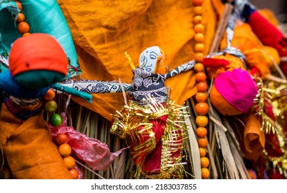 KATHMANDU, NEPAL - July 26, 2022:Newar Community People Burn The Effigy Of Demon Ghantakarna On The Day Of Gathemangal Festival At Ancient City At Bhaktapur.