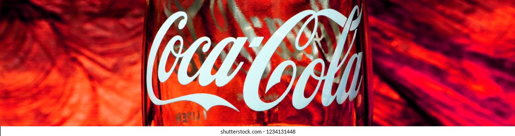 Kathmandu Nepal September 27, 2018.: Closeup Of A Classic Coca Cola Glass Bottle Sold In Kathmandu, Nepal