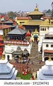 Kathmandu - Pashupatinath Temple cremation complex. Nepal