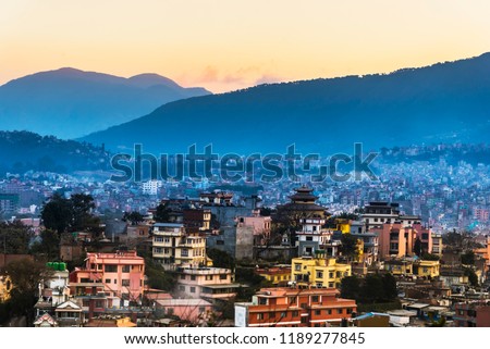 Kathmandu Skyline, Kathmandu City, Kahmandu Viewpoint, Nepal Foto stock © 