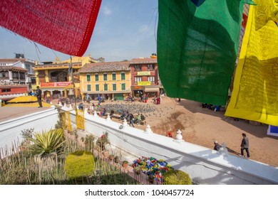 Kathmandu/Nepal - January 21, 2015:  A Busy Market Square In Nepal