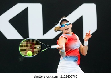 Katie Volynets Of USA Beats Mirjam Bjorklund Of Sweden On Day 5 Of 2022 Australian Open Qualifying At Melbourne Park On January 14, 2022 In Melbourne, Australia.