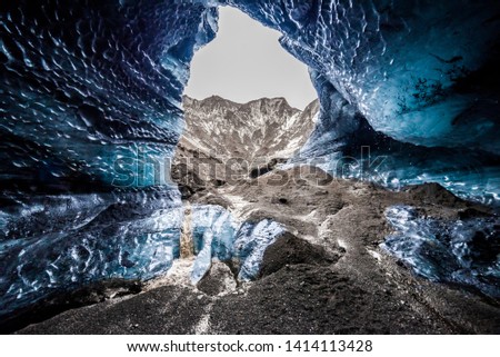 Katla ice cave Iceland blue 