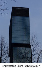 Katowice, Poland – February 15, 2022: View of .KTW 2 tower.