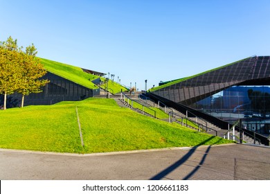 KATOWICE, POLAND - OCT 11, 2018: The International Conference Centre (MCK). In December 2018 It Will Hold ONZ United Nations Framework Convention On Climate Change - COP24.