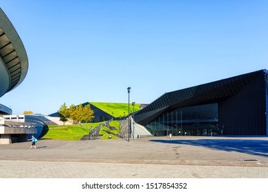 KATOWICE, POLAND - OCT 11, 2018: Spodek Hall Arena And The International Conference Centre. In December 2018 It Will Hold ONZ United Nations Framework Convention On Climate Change - COP24.