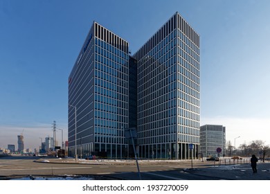 Katowice, Silesia, Poland - March 2021: Face2Face Business Campus in Katowice, one of the latest business projects.