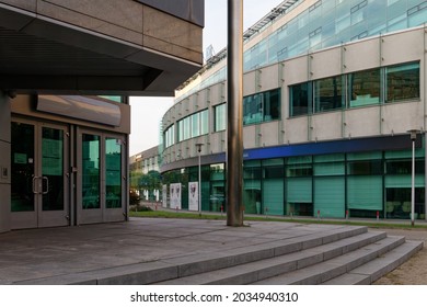 Katowice, Slaskie, Poland - 15 Aug 2021: Example Of Modern Business Architecture Of 1990s In Downtown Katowice.