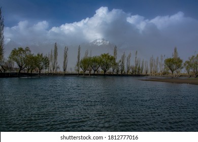 katpana lake in Cold Desert, also known as the Katpana Desert or Biama Nakpo, is a high-altitude desert located near Skardu, Gilgit−Baltistan, Pakistan