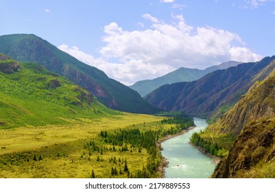 Katun Valley In Altay In Summer 