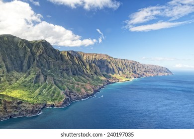 Kauai Napali Coast Aerial View From Helicopter