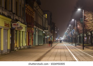 Kaunas, Lithuania- January 03, 2014: Panoramic view of Laisves aleja, main pedestrian street in Kaunas old town. People walking by the medieval street - Shutterstock ID 1026950305