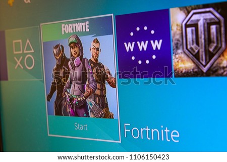 Kaunas Lithuania June 5 2017 Fortnite Stockfoto Jetzt Bearbeiten - kaunas lithuania june 5 2017 fortnite game on screen fortnite is