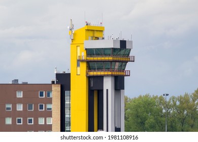 KAUNAS, LITHUANIA - MAY 21, 2021: Kaunas Airport Control Tower