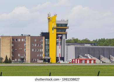 KAUNAS, LITHUANIA - MAY 21, 2021: Kaunas Airport Control Tower