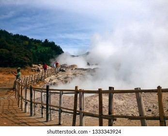 Kawah Sikidang In Morning White Tourism, Wonosobo, Indonesia