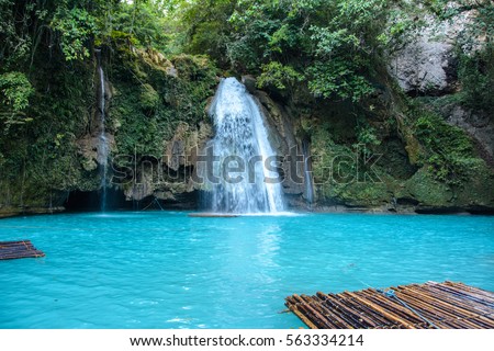Kawasan Falls on Cebu island in Philippines