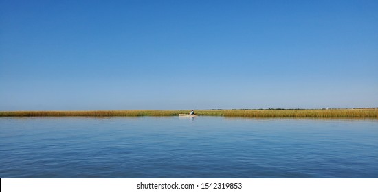 Kayak Fishing In The Seagrass Marsh Galveston Bay 