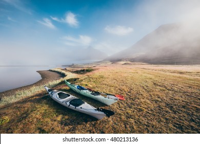 Kayak On The Icelandic West Fjord