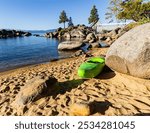 Kayak on Speedboat Beach, Kings Beach, California, USA