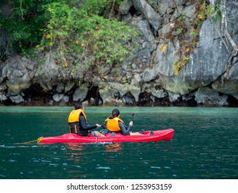 Kayakers At The Coron, Palawan, Philippines