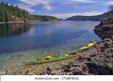 Kayaking adventure in wilderness, Desolation Sound, British Columbia, Canada