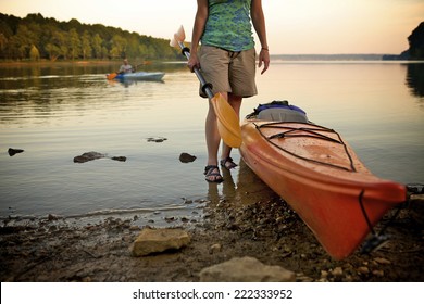 Kayaking with new kayaks at Lake Monroe in Bloomington, IN. Using them for recreation and leisure. - Powered by Shutterstock