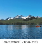 Kayaking on little redfish lake in Stanley, ID