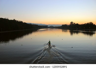 Kayaking at sunset