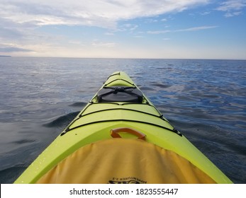 Kayaking Towards The Horizon Lake Superior Michigan