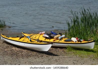 Kayaks  Along The Mohawk River