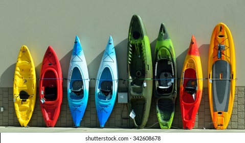 Kayaks For Sale At Sporting Goods Store