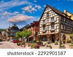 Kaysersberg in Alsace, one of the most beautiful villages of France. Kaysersberg in Alsace in the department of Haut-Rhin of the Grand Est region of France. Small village of Kaysersberg in Alsace.