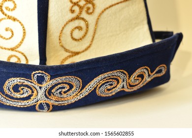 Kazakh Headdress - Kalpak. National Patterns.