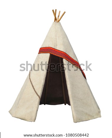 Kazakh Tent isolated on white. Clipping path included