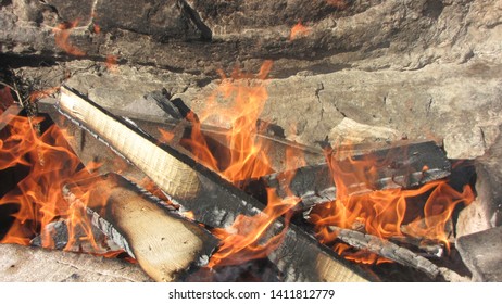 
Kazakhstan. Mangistau. Aktau City. Caspian Sea. Rocks, Fire.