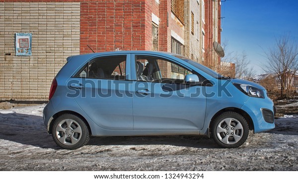 Kazakhstan, Ust-Kamenogorsk - 24\
February, 2019. Kia Picanto car in the Parking lot. Korean\
car.