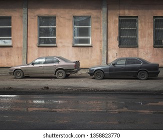 Kazakhstan, Ust-Kamenogorsk - 29 March, 2019. BMW E34, 5 Series. German Car. 