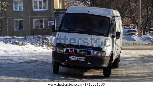 kazakhstan, Ust-Kamenogorsk, january 18, 2021: GAZ 2705\
(GaZelle). Russian light commercial vehicle                        \
   